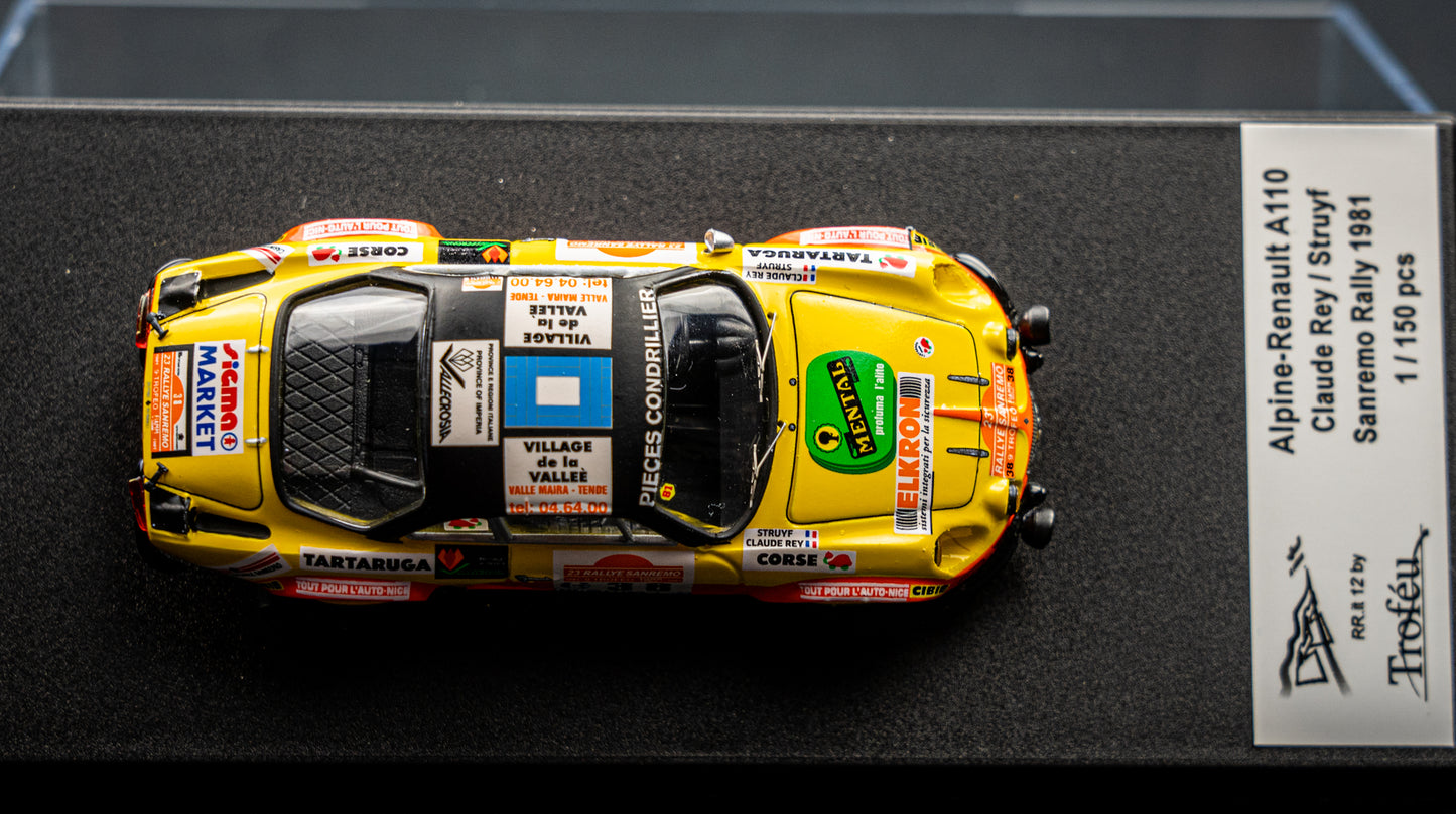 Renault Alpine A110 lim. 1/150 Stk. #38 C. Rey / Struyf San Remo Rallye 1981 Trofeu 1:43