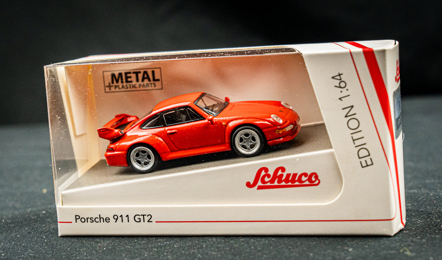 Porsche 911 (993) GT2 - BJ 1995 - 1997 in rot / Schuco Maßstab 1:64